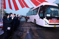 Cận cảnh “Hành trình Tết Công đoàn” đưa công nhân ở Hà Nội về quê đón Tết