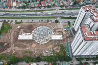 Nhìn từ flycam dự án bến xe khách hiện đại nhất của Thủ đô đang dần lộ diện