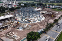 Nhìn từ flycam dự án bến xe khách hiện đại nhất của Thủ đô đang dần lộ diện