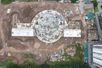 Nhìn từ flycam dự án bến xe khách hiện đại nhất của Thủ đô đang dần lộ diện