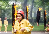 Ấn tượng với hình ảnh thi tài của 19 đội PCCC cơ sở ở làng hoa nức tiếng Thủ đô