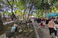 Hà Nội: Chen chân đi chơi công viên Thủ Lệ, trẻ em mệt mỏi vì nắng nóng