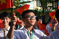 Ảnh: Học sinh Hà Nội náo nức dự lễ khai giảng đặc biệt đón chào năm học 2025-2026