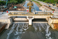 Cận cảnh đập dâng đầu tiên mang nguồn nước bổ cập mới cho sông Tô Lịch 