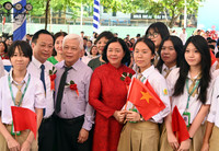 Ảnh: Học sinh Hà Nội náo nức dự lễ khai giảng đặc biệt đón chào năm học 2025-2026