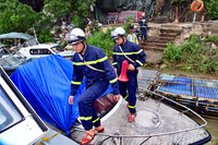 Theo chân Công an Thủ đô đi tuần tra dọc sông Hồng chủ động ứng phó siêu bão Ragasa 