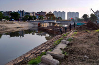 Cận cảnh đập dâng đầu tiên mang nguồn nước bổ cập mới cho sông Tô Lịch 