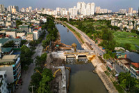 Cận cảnh đập dâng đầu tiên mang nguồn nước bổ cập mới cho sông Tô Lịch 