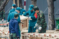 Cận cảnh trận địa pháo hoa tầm cao ở hồ Gươm trước giờ G chào năm mới Giáp Thìn 2024