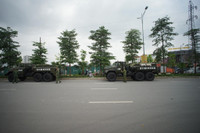 [Ảnh] Bộ Tư lệnh Thủ đô phun khử khuẩn Bệnh viện K cơ sở Tân Triều phòng Covid-19