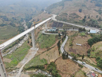 Cận cảnh cầu cạn Móng Sến có trụ cầu cao nhất Việt Nam