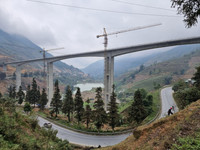 Cận cảnh cầu cạn Móng Sến có trụ cầu cao nhất Việt Nam