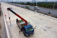 Công trường cầu Vĩnh Tuy giai đoạn 2 những ngày cuối năm 2022 