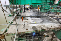 Công trường cầu Vĩnh Tuy giai đoạn 2 những ngày cuối năm 2022 