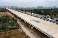 Công trường cầu Vĩnh Tuy giai đoạn 2 những ngày cuối năm 2022 