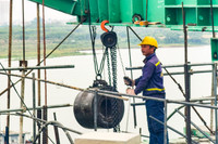 Công trường cầu Vĩnh Tuy giai đoạn 2 những ngày cuối năm 2022 