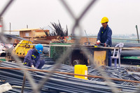 Công trường cầu Vĩnh Tuy giai đoạn 2 những ngày cuối năm 2022 