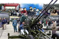 Người dân xếp hàng chờ vào trải nghiệm vũ khí made in Việt Nam tại Triển lãm Quốc phòng quốc tế Việt Nam 2022