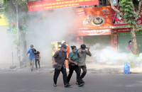 Diễn tập chữa cháy lớn...bắt nguồn từ cửa hàng xe máy