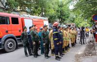 Diễn tập chữa cháy lớn...bắt nguồn từ cửa hàng xe máy