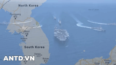 USS Wayne E đang đi theo bảo vệ tàu sân bay Carl Vinson USS Wayne E đang đi theo bảo vệ tàu sân bay Carl Vinson