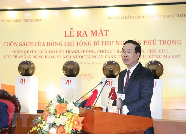 Ông Võ Văn Thưởng, Ủy viên Bộ Chính trị, Thường trực Ban Bí thư phát biểu tại buổi lễ. (Ảnh: Phương Hoa/TTXVN) Ông Võ Văn Thưởng, Ủy viên Bộ Chính trị, Thường trực Ban Bí thư phát biểu tại buổi lễ. (Ảnh: Phương Hoa/TTXVN)