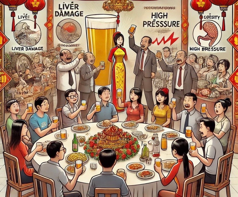 Nhiều người Việt đang có một thói quen, cách làm đầy nghịch lý: Dùng những chất gây hại cho cơ thể để chúc nhau sức khỏe!