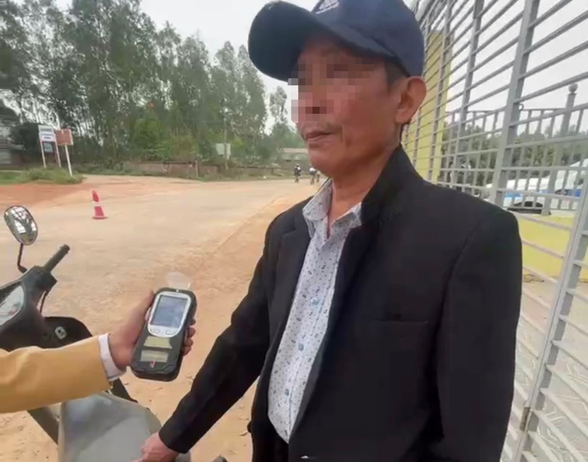 Anh N.T.Đ vi phạm nồng độ cồn ở mức cực cao: 0,922mg/lít khí thở.