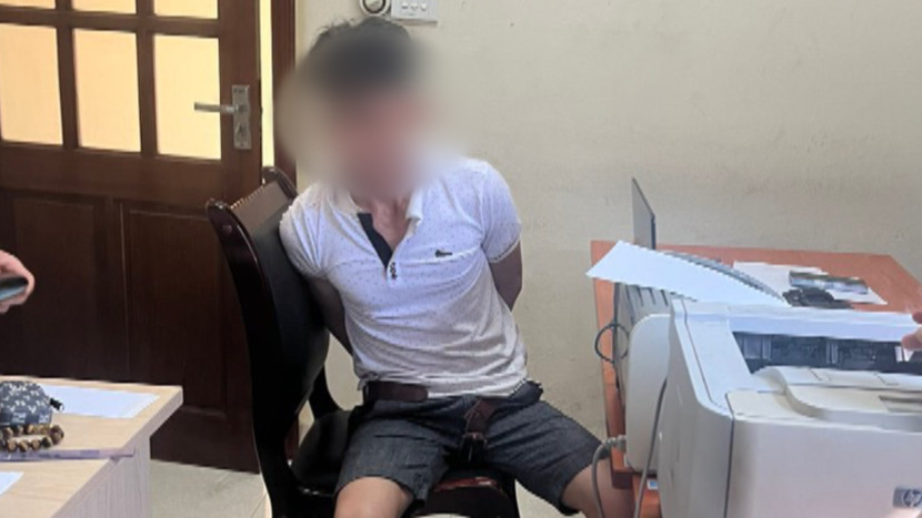 Đối tượng N.D.K tại cơ quan công an