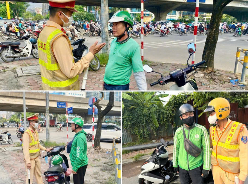 CSGT tuyên truyền, xử lý những trường hợp xe "ôm" vi phạm đi vào đường cấm. CSGT tuyên truyền, xử lý những trường hợp xe "ôm" vi phạm đi vào đường cấm.