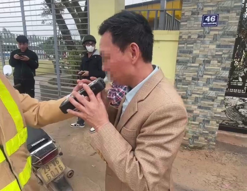 Anh N.V.G vi phạm ở mức 0,401mg/lít khí thở.