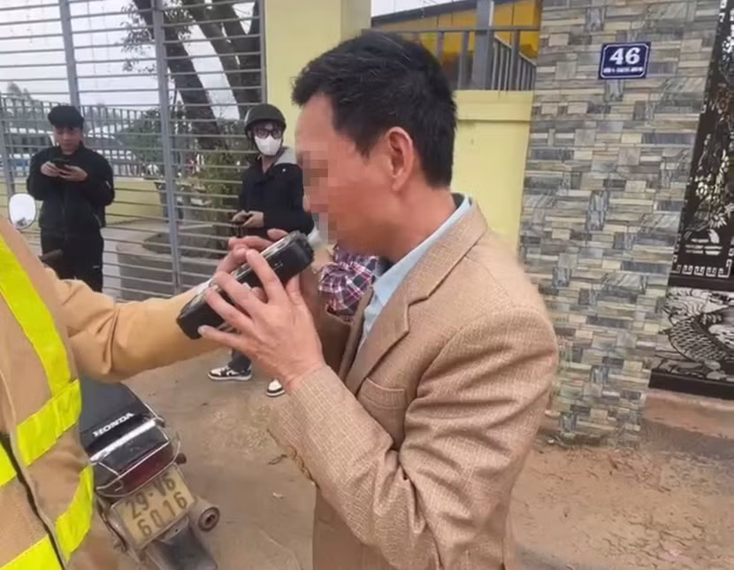 Anh N.V.G vi phạm ở mức 0,401mg/lít khí thở.