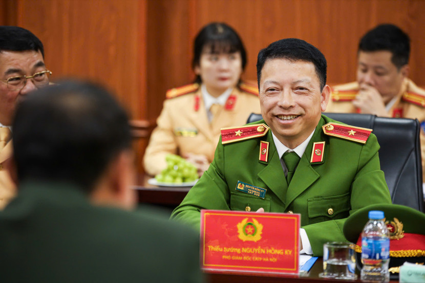 Thiếu tướng Nguyễn Hồng Ky - Phó Giám đốc CATP Hà Nội tại buổi làm việc
