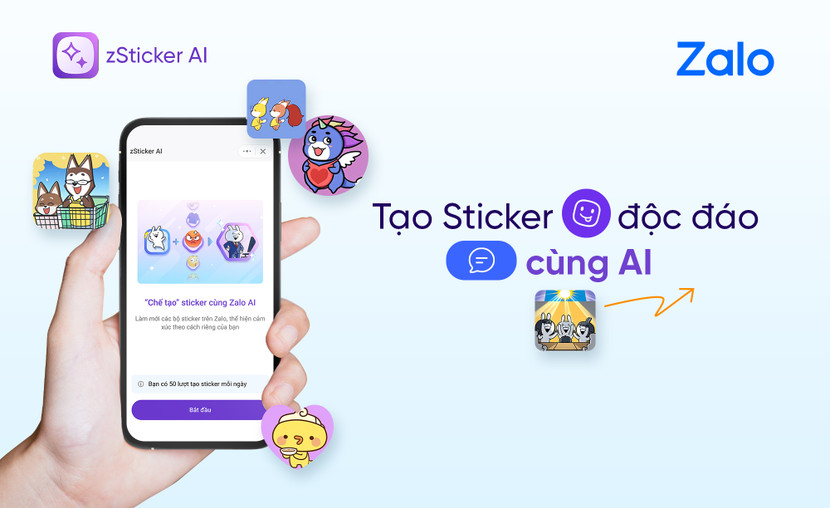 zSticker AI nâng cấp trải nghiệm nhắn tin