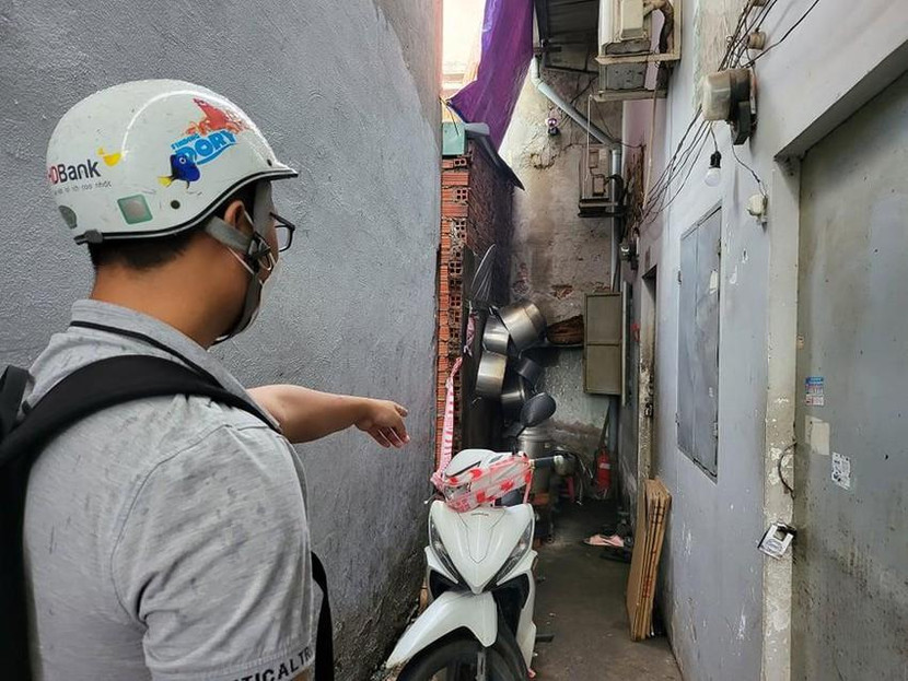 Nơi xảy ra vụ việc là phòng trọ nằm ở cuối dãy. Ảnh: TS Nơi xảy ra vụ việc là phòng trọ nằm ở cuối dãy. Ảnh: TS