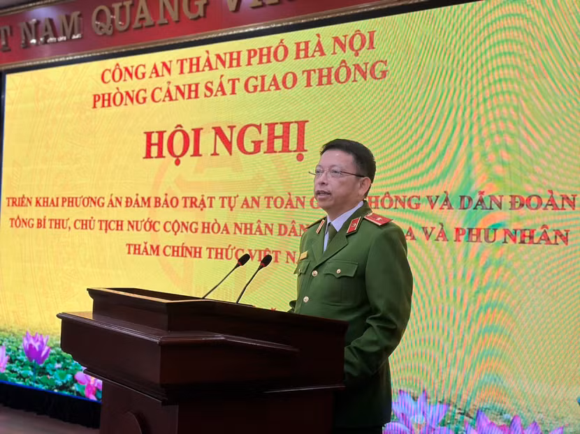 Thiếu tướng Nguyễn Hồng Ky, Phó Giám đốc CATP phát biểu chỉ đạo hội nghị