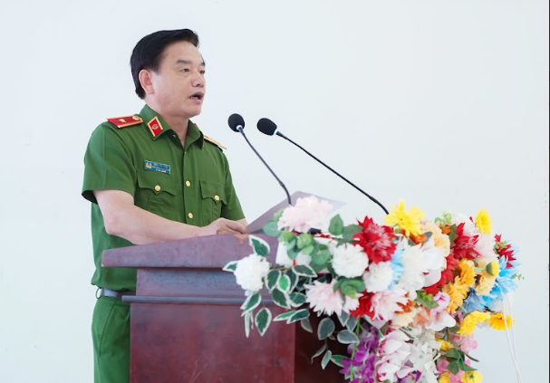 Thiếu tướng Trần Văn Toản, Phó Chánh văn phòng Cơ quan Cảnh sát điều tra Bộ Công an phát biểu tại sự kiện