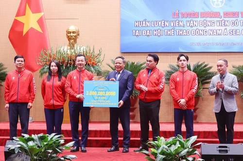 Mỗi vận động viên của đoàn Hà Nội đạt Huy chương Vàng tại SEA Games được thưởng 55 triệu đồng...