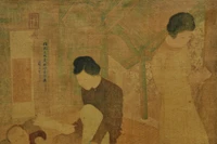 "Bức thư" - tranh lụa của họa sĩ Tô Ngọc Vân