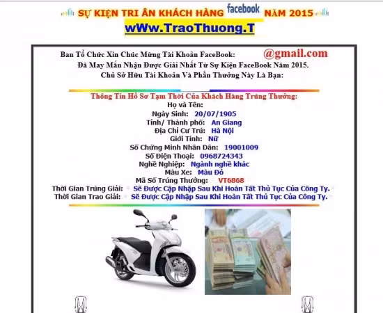 Nhóm tội phạm 9X lập 117 trang web để lừa trúng thưởng ảnh 1