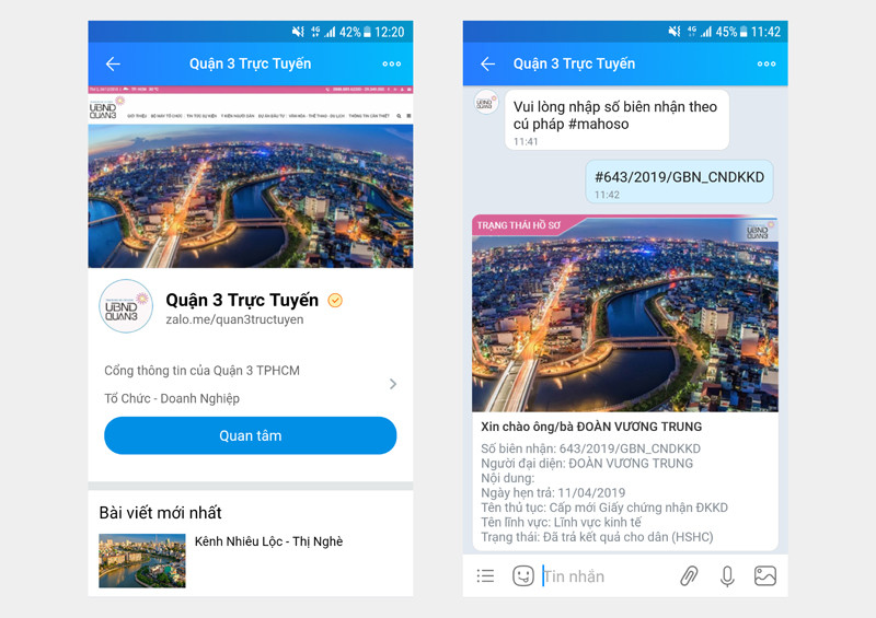 Quận 3 ứng dụng Zalo đổi mới thủ tục hành chính phục vụ người dân ảnh 2