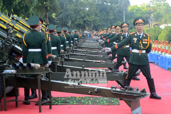 Cận cảnh diễn tập nghi thức bắn 21 phát đại bác chào mừng 70 năm Quốc khánh ảnh 5