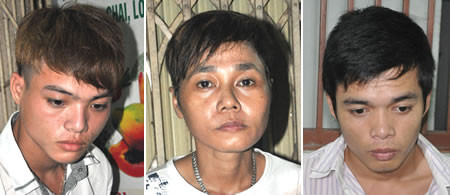 Các đối tượng Phúc, Linh, Cát (từ trái qua)