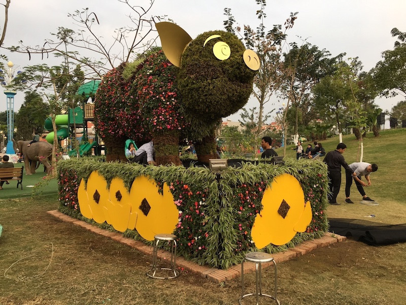 Người dân thích thú chụp ảnh với ‘chú heo vui vẻ’ làm bằng hoa lập thể khổng lồ ảnh 5 Người dân thích thú chụp ảnh với ‘chú heo vui vẻ’ làm bằng hoa lập thể khổng lồ ảnh 5