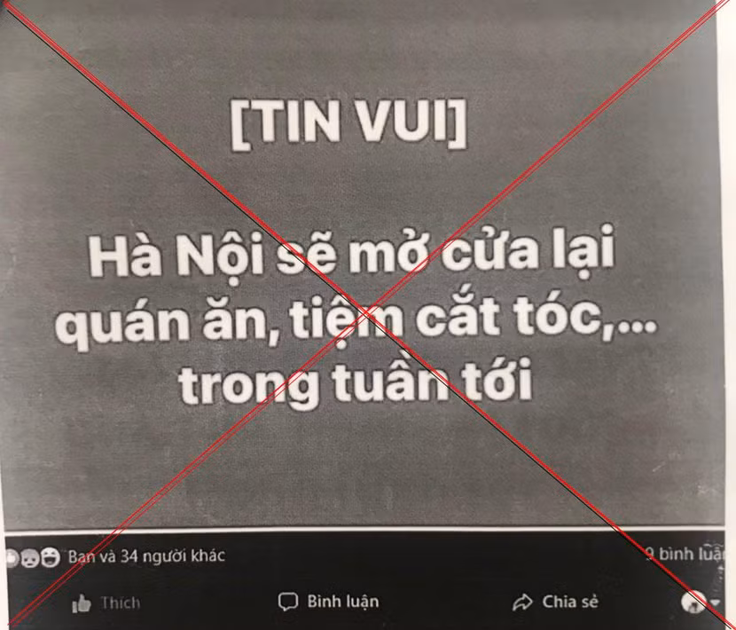 Thông tin sai sự thật được chị T đăng tải ngày 12-8