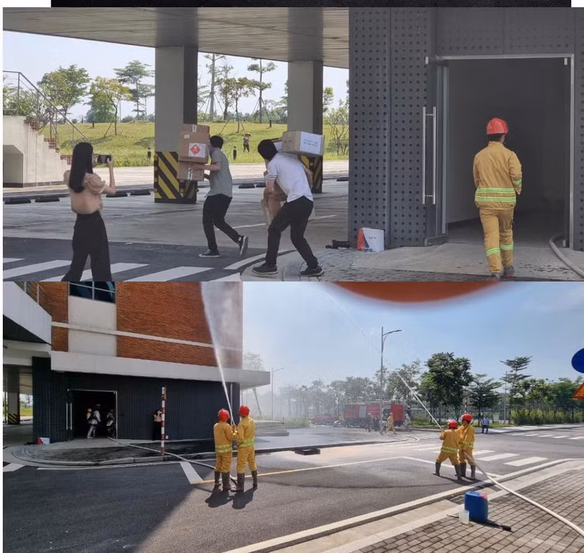 Lực lượng PCCC cơ sở phối hợp với lực lượng Cảnh sát PCCC&amp;CNCH chuyên nghiệp thực hiện các hoạt động chữa cháy và CNCH