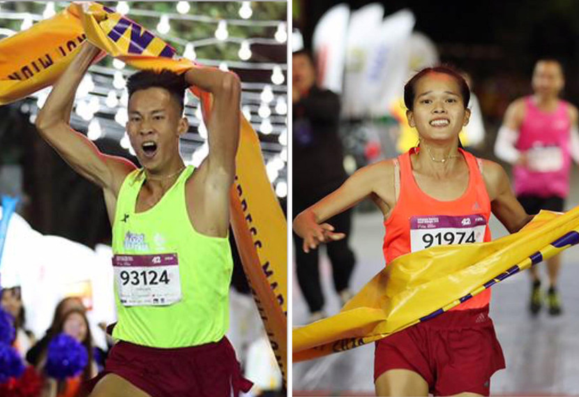 Quốc Lượng và Hồng Lệ vô địch nội dung 42km nam, nữ (Ảnh: BTC) Quốc Lượng và Hồng Lệ vô địch nội dung 42km nam, nữ (Ảnh: BTC)