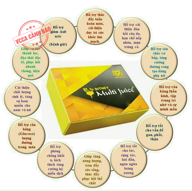 Sản phẩm Multi Juice và Lucenta có dấu hiệu thổi phồng công dụng và hoạt động đa cấp trái phép