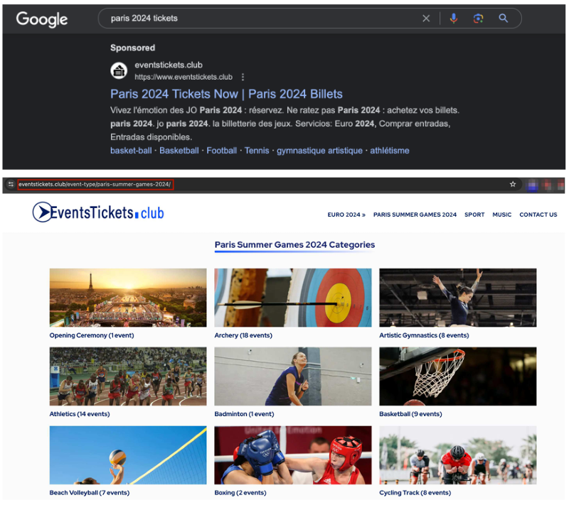 Các trang web lừa đảo mạo danh Thế vận hội Paris 2024 đã xuất hiện