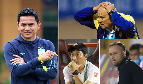 Kiatisak (bìa trái) là HLV ngoại duy nhất thăng hoa ở V-League 2021, tính tới lúc này